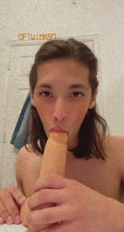 blowjob dildo femboy gif