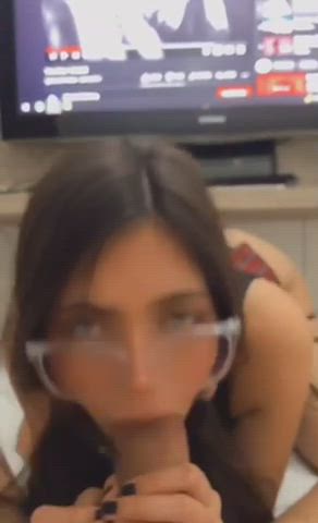 Blowjob Glasses Schoolgirl gif