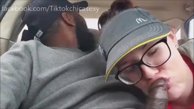 white girl working  mcdonalds giving blowjob