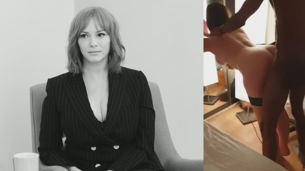 BabeCock Celebrity Christina Hendricks Interracial gif