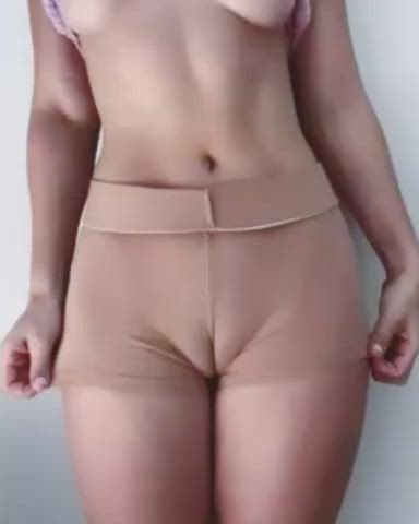 Camel Toe Pussy Lips Shorts Yoga Yoga Pants gif