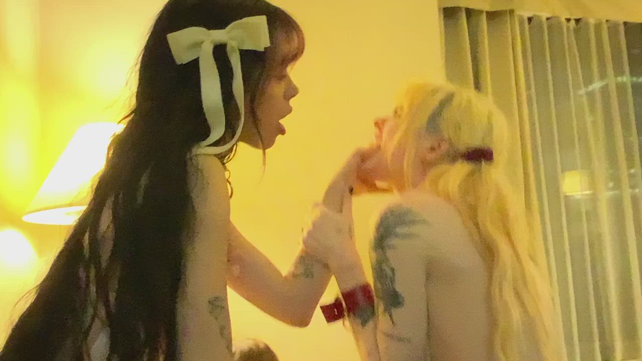 Ass Blonde Cheerleader Girlfriend Girls Group Sex Lesbian Sex Tattoo Threesome gif