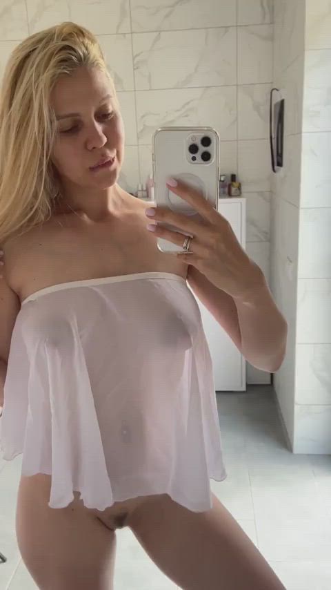 areolas reveal see through clothing selfie torpedo tits gif