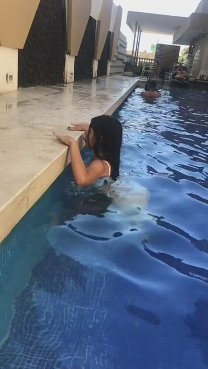 Babe Bikini Pool gif