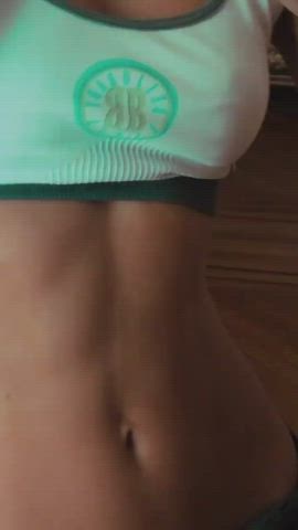 abs cute fitness skinny small tits tanned tight tiktok gif