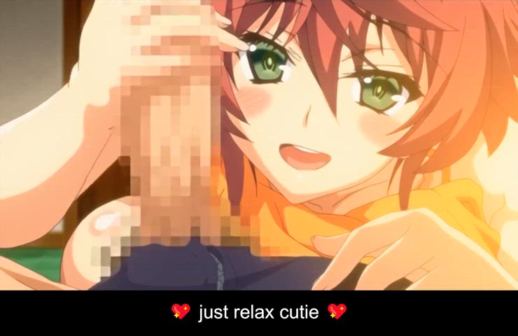 animation anime caption femdom handjob hentai praise gif