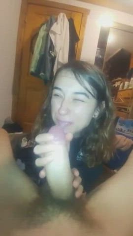 surprise cum, she didn't like but says aww