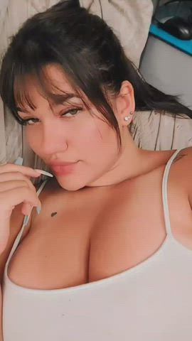 big tits boobs brunette latina natural tits tattoo tease teen tits gif