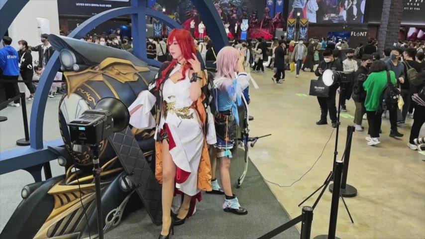 asian babe convention cosplay cute korean model gif