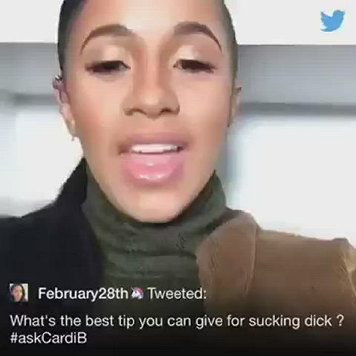 Cardi B Deepthroat Spit gif