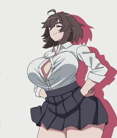 animation boobs clothed ecchi hentai gif
