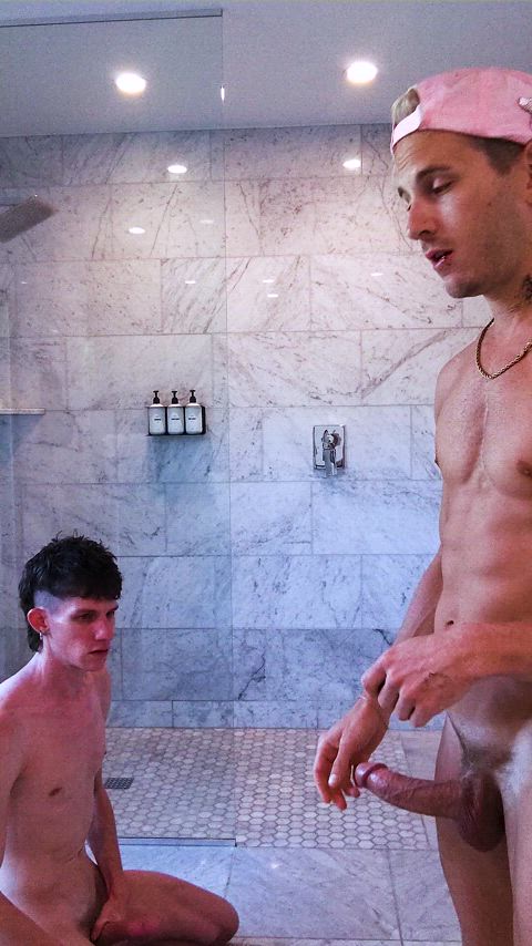 alpha blowjob cock worship gay muscles real couple thick cock twink gif