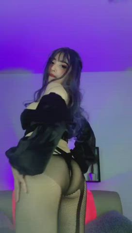 ass camgirl chaturbate costume fetish latina pantyhose stockings webcam gif