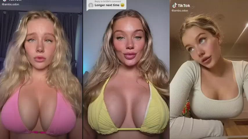 ahegao babe blonde college huge tits loop pmv tiktok tits gif