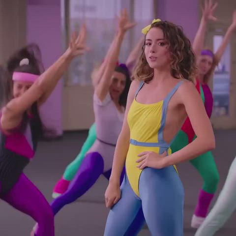 chloe bennet yoga yoga pants gif