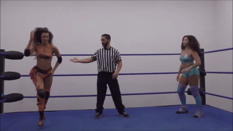 brunette white girl wrestling gif