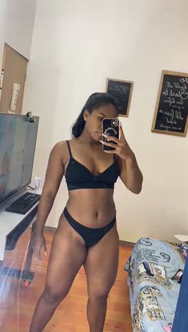 ebony lingerie sensual mirror gif