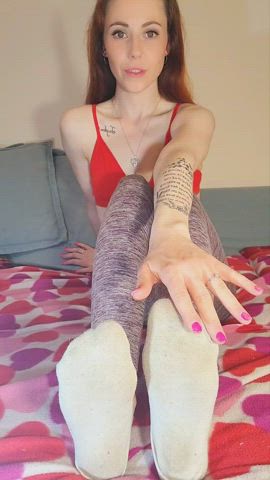 taking off my gym socks for you xx