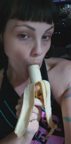 brown eyes food fetish oral gif