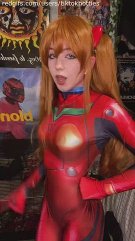 ass bodysuit booty bubble butt cosplay redhead teasing teen tiktok gif