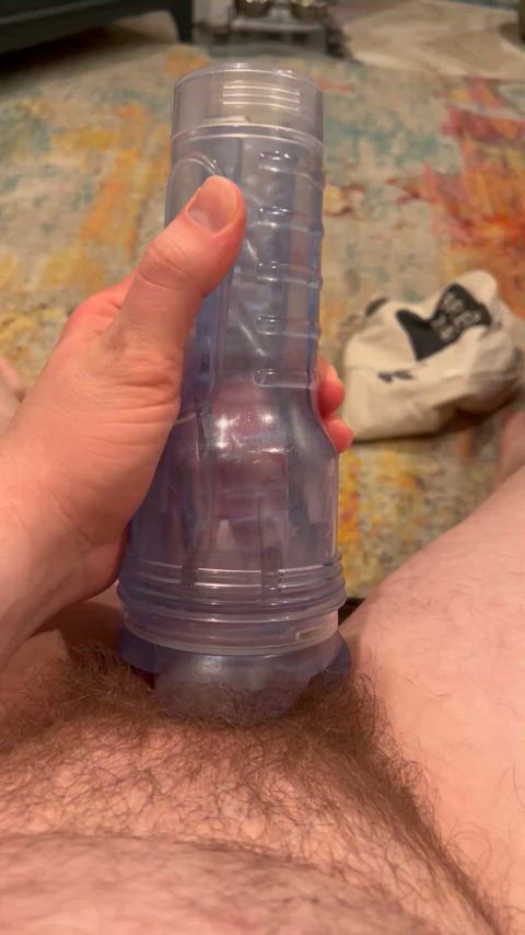 Thrusting, moaning, and filling my fleshlight — then letting it all pour out 