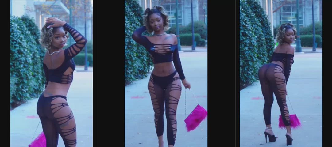 ebony legs non-nude sheer clothes split screen porn gif