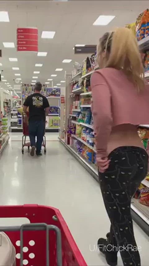 ass ass spread flashing grocery store tight ass gif