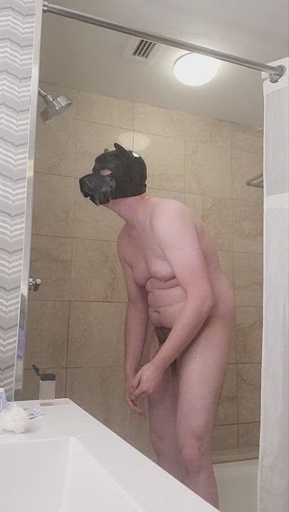 Washing my neoprene pup hood...