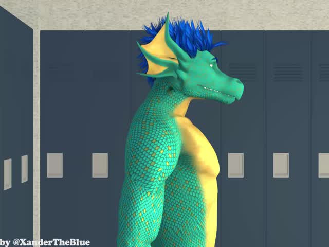3D Anal Animation Gay Hairy Locker Room gif