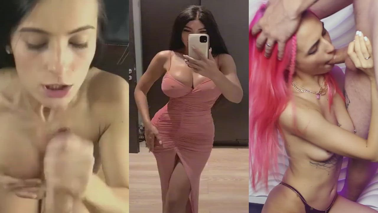 Asian Blowjob Compilation Cumshot Foreskin Split Screen Porn TikTok gif