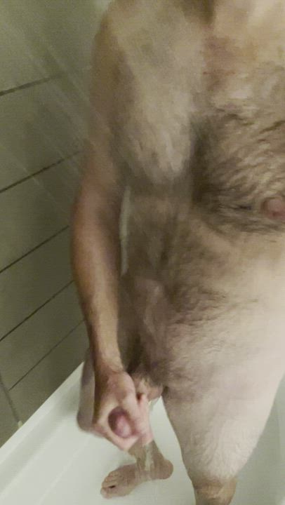 Gay Hairy Jerk Off Male Masturbation Shower gif
