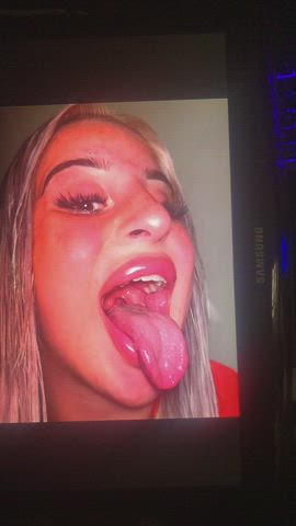 cumshot tongue fetish tribute gif