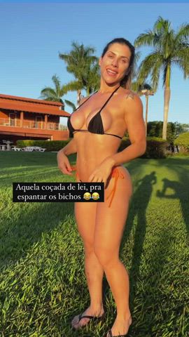 bikini blonde boobs brazilian celebrity goddess pool pussy tease tiktok gif