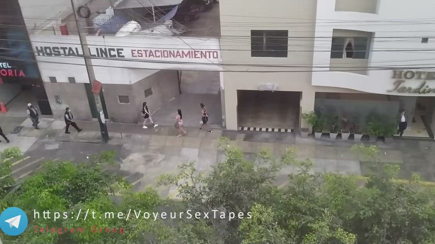 Watching street walkers in South American capital
