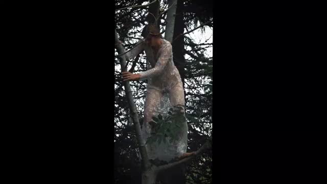 [BTS] In between shots, it's not always graceful getting out of a tree almost naked