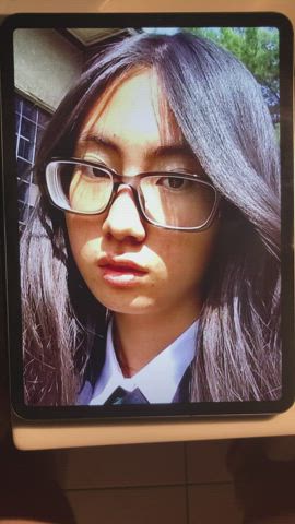 18 years old asian cock cum cumshot facial glasses schoolgirl teen tribute gif