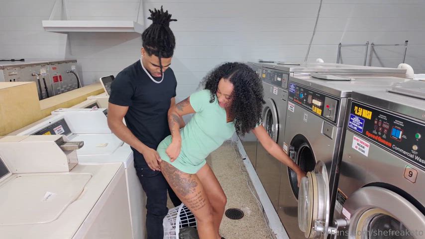 babe big ass doggystyle ebony ebony couple laundry room squirting standing doggy