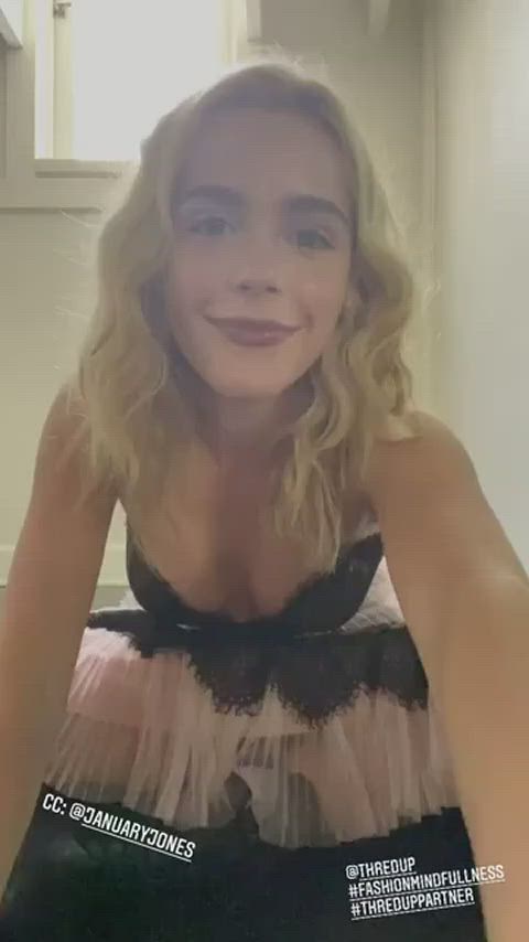 boobs cleavage kiernan shipka gif