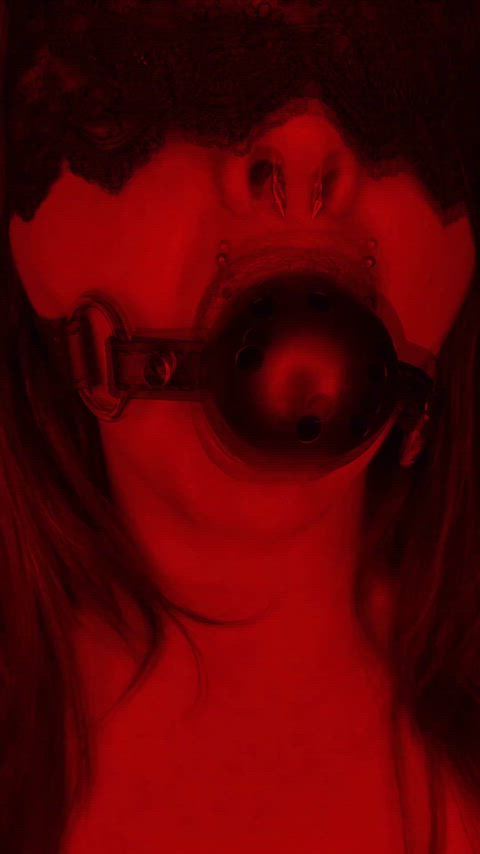 bdsm ball gagged gag nsfw piercing gif