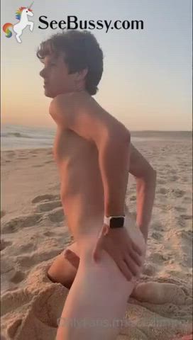 beach cock gay homemade public gif