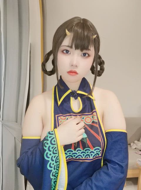 asian beautiful cosplay gif