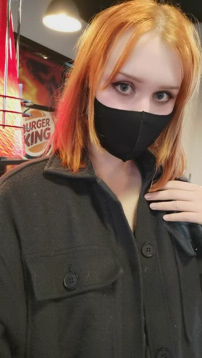 Flashing in line at burger king [GIF]