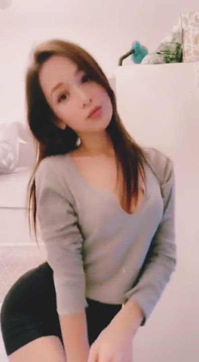Asian Bending Over Booty Pussy gif