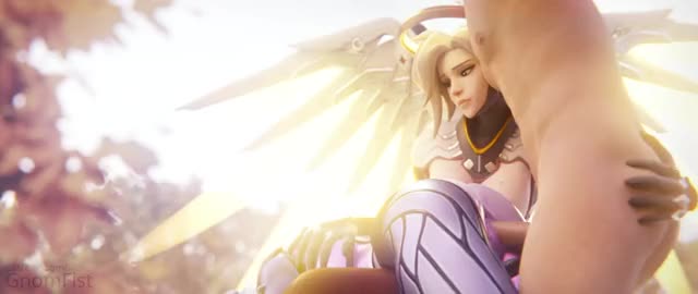 Widowmaker getting fucked over Mercy's lap (GnomFist)