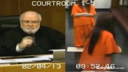 Teenager giving judge the finger lands her in jail