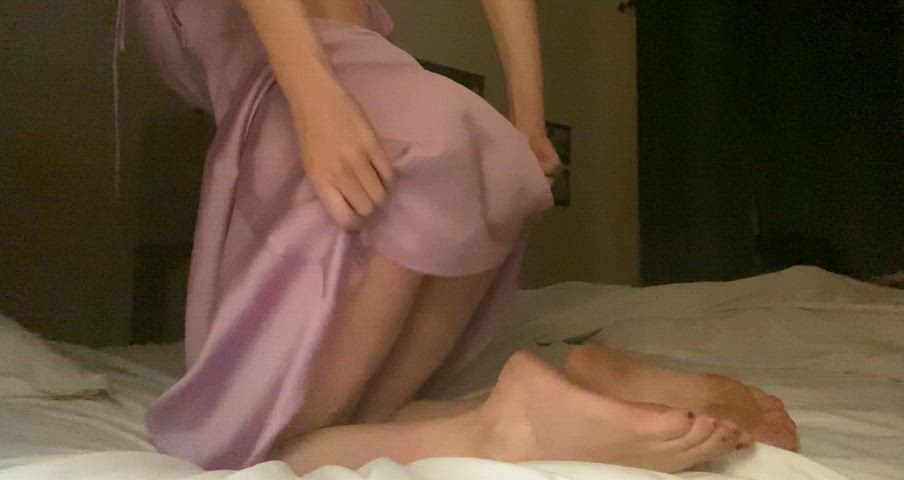 the way this pink satin dress feels against my skin drives me wild