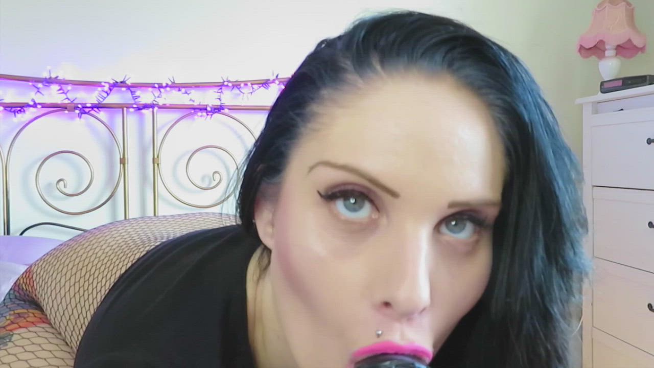 Alt Dildo Fishnet Huge Dildo Sucking Tattoo gif