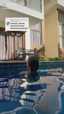 Ass Pool Slow Motion Thong TikTok gif