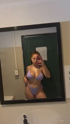 Big Tits Bikini Ebony Selfie gif