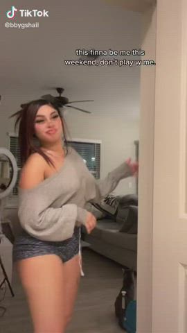 Ass Shorts TikTok Tongue Fetish Twerking gif